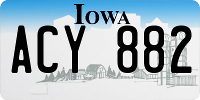 IA license plate ACY882