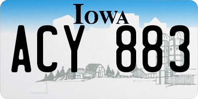 IA license plate ACY883
