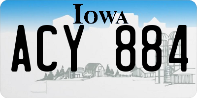 IA license plate ACY884