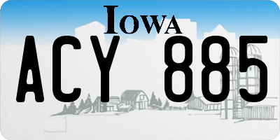 IA license plate ACY885