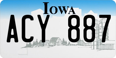 IA license plate ACY887