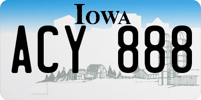 IA license plate ACY888
