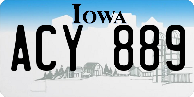 IA license plate ACY889
