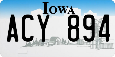 IA license plate ACY894