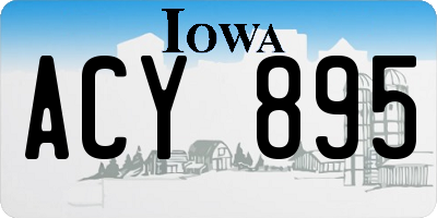 IA license plate ACY895