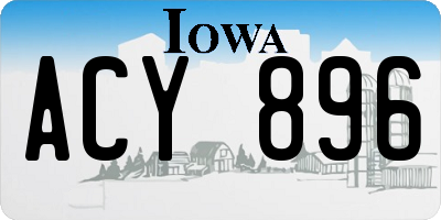 IA license plate ACY896