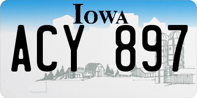 IA license plate ACY897