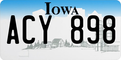 IA license plate ACY898