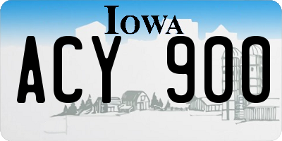 IA license plate ACY900