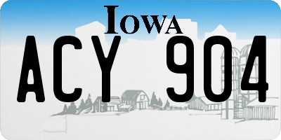 IA license plate ACY904