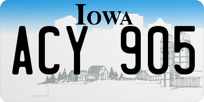 IA license plate ACY905