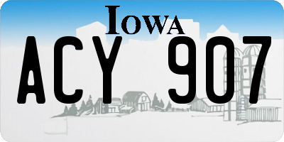 IA license plate ACY907