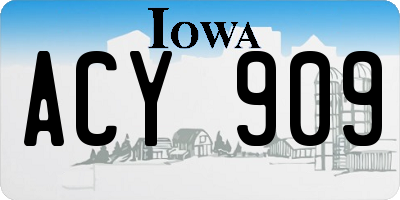 IA license plate ACY909
