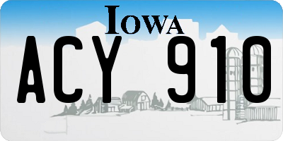 IA license plate ACY910