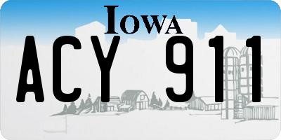 IA license plate ACY911