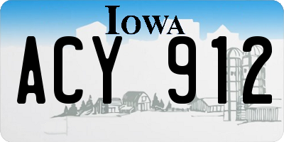 IA license plate ACY912