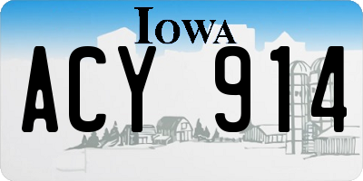 IA license plate ACY914