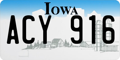 IA license plate ACY916