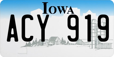 IA license plate ACY919