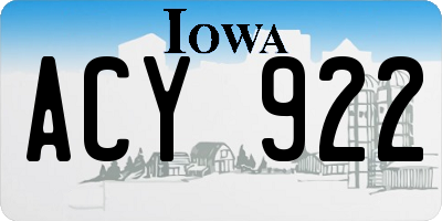 IA license plate ACY922