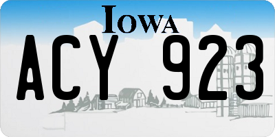IA license plate ACY923