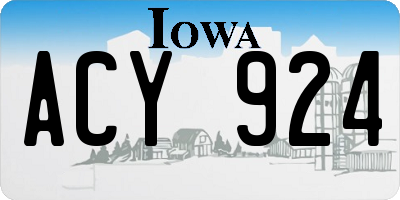 IA license plate ACY924