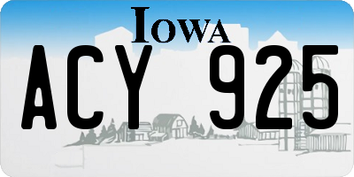 IA license plate ACY925