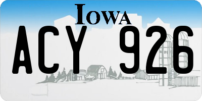 IA license plate ACY926