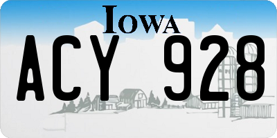 IA license plate ACY928