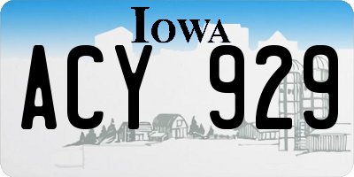 IA license plate ACY929