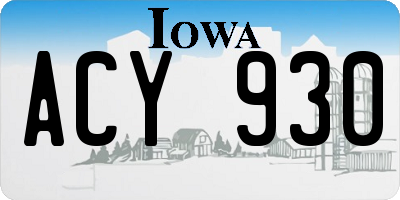 IA license plate ACY930