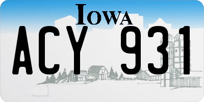 IA license plate ACY931