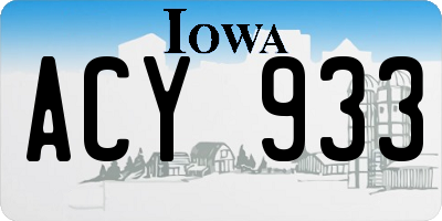 IA license plate ACY933