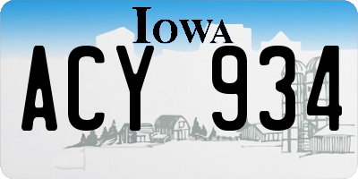 IA license plate ACY934