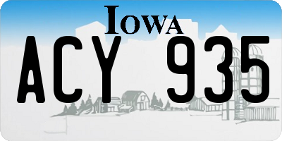 IA license plate ACY935