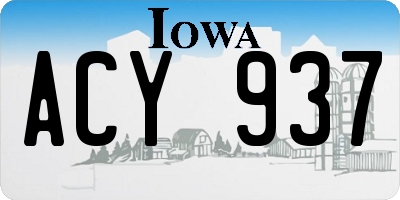 IA license plate ACY937