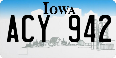 IA license plate ACY942