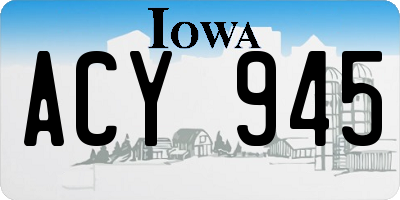 IA license plate ACY945
