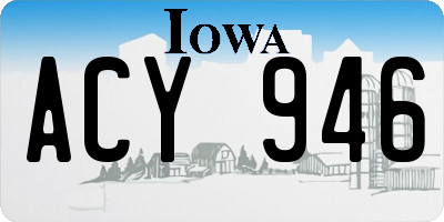 IA license plate ACY946