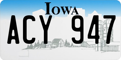 IA license plate ACY947