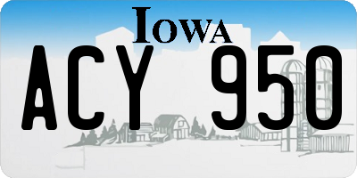 IA license plate ACY950