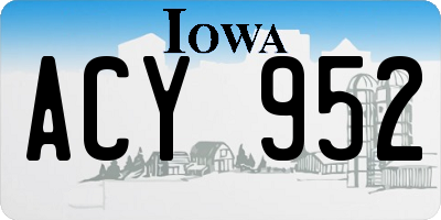 IA license plate ACY952