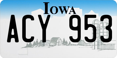 IA license plate ACY953