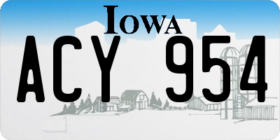 IA license plate ACY954