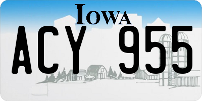IA license plate ACY955
