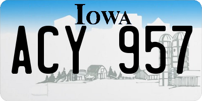 IA license plate ACY957