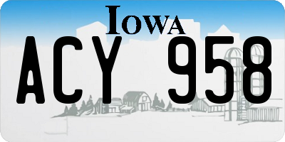 IA license plate ACY958