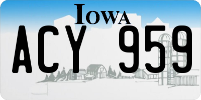 IA license plate ACY959
