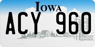IA license plate ACY960