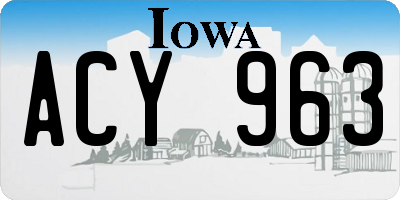 IA license plate ACY963